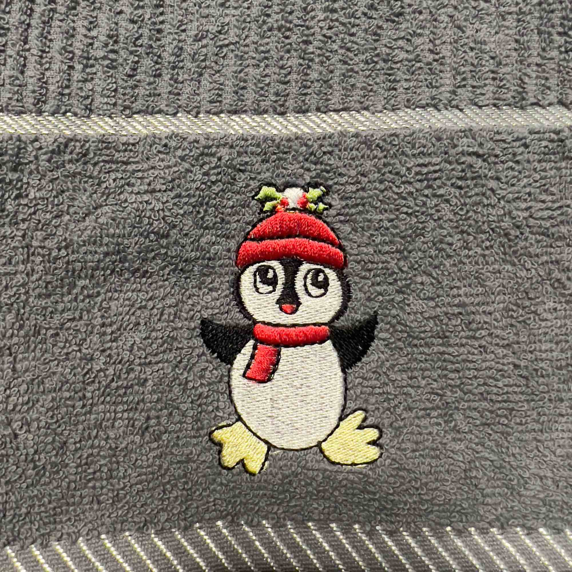 Penguin Grey Kitchen Towel