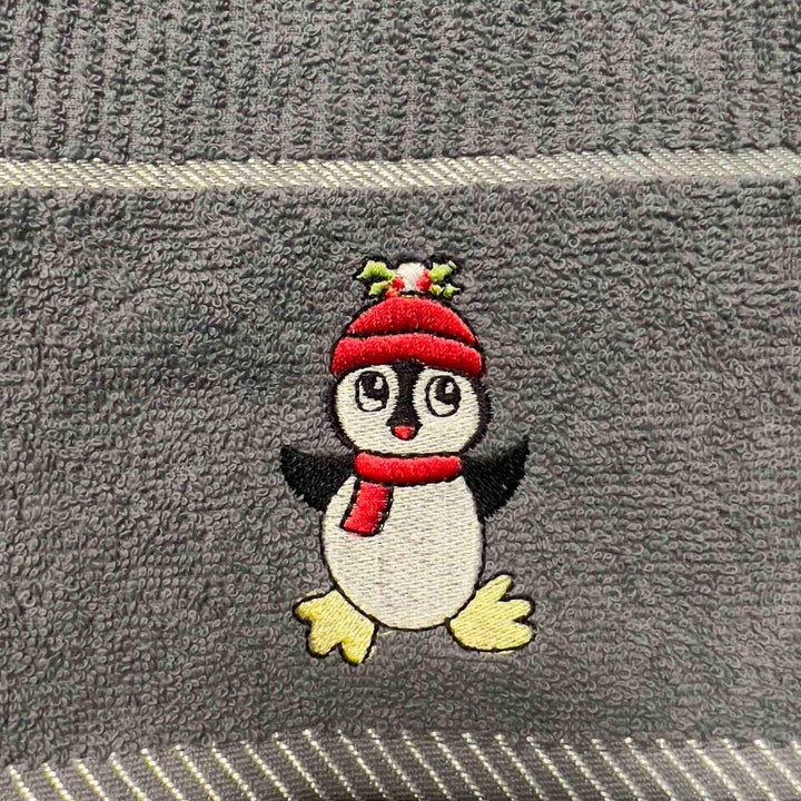 Penguin Grey Kitchen Towel - Williamsons Factory Shop