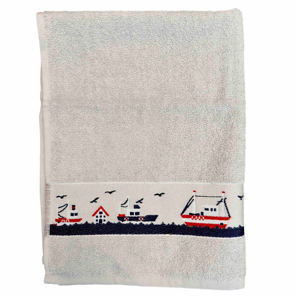 Boats Silver Kitchen Towel