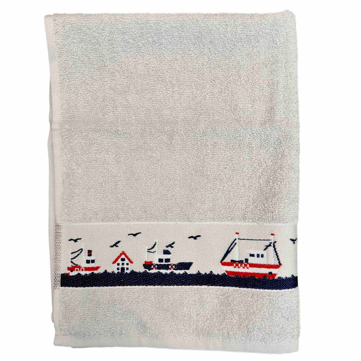 Boats Silver Kitchen Towel - Williamsons Factory Shop