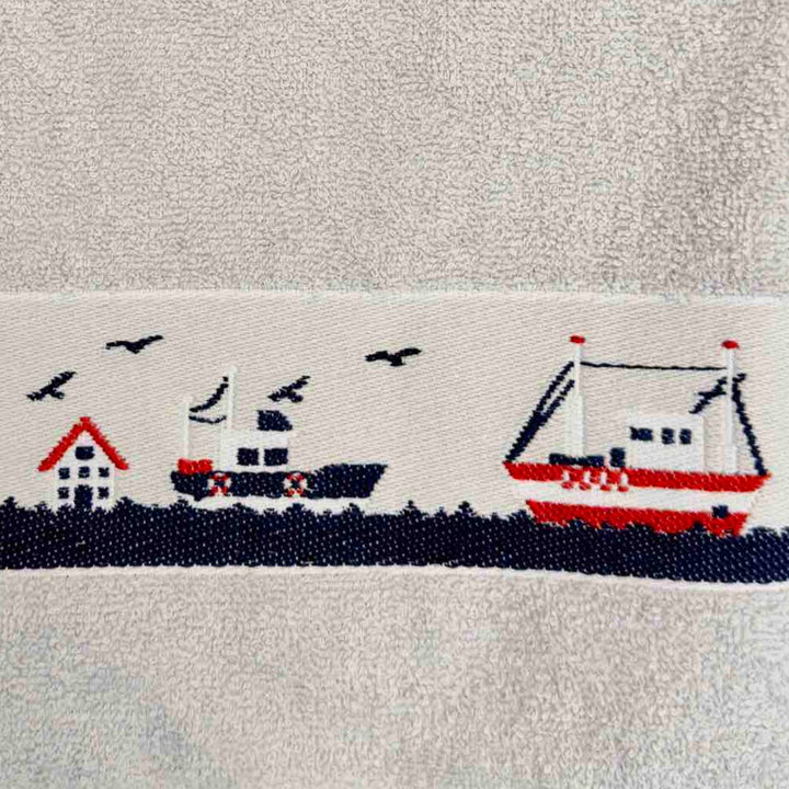 Boats Silver Kitchen Towel - Williamsons Factory Shop