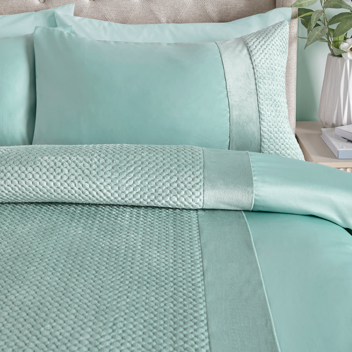 Soiree Iras Duvet Cover Set - Duck Egg - Williamsons Factory Shop