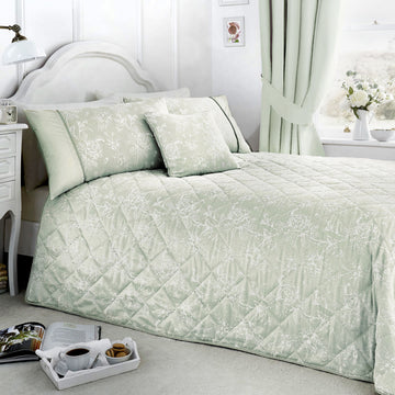 Woven Jasmine Jacquard Bedspread - Green