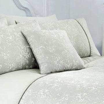 Woven Jasmine Jacquard Cushion - Green
