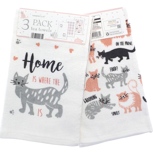 Cats Tea Towels (3 Pack) - Williamsons Factory Shop