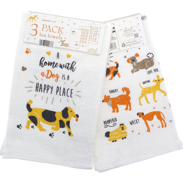 Dogs Tea Towels (3 Pack) - Williamsons Factory Shop