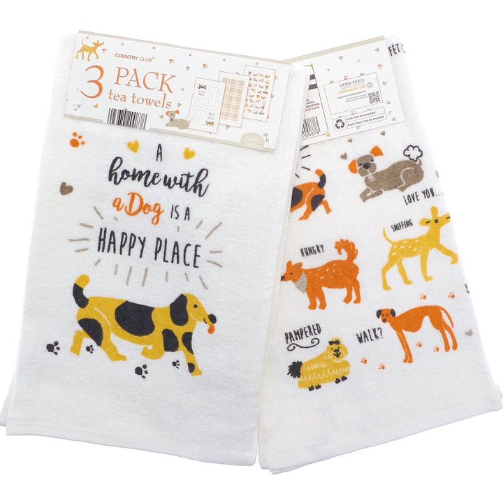 Dogs Tea Towels (3 Pack) - Williamsons Factory Shop