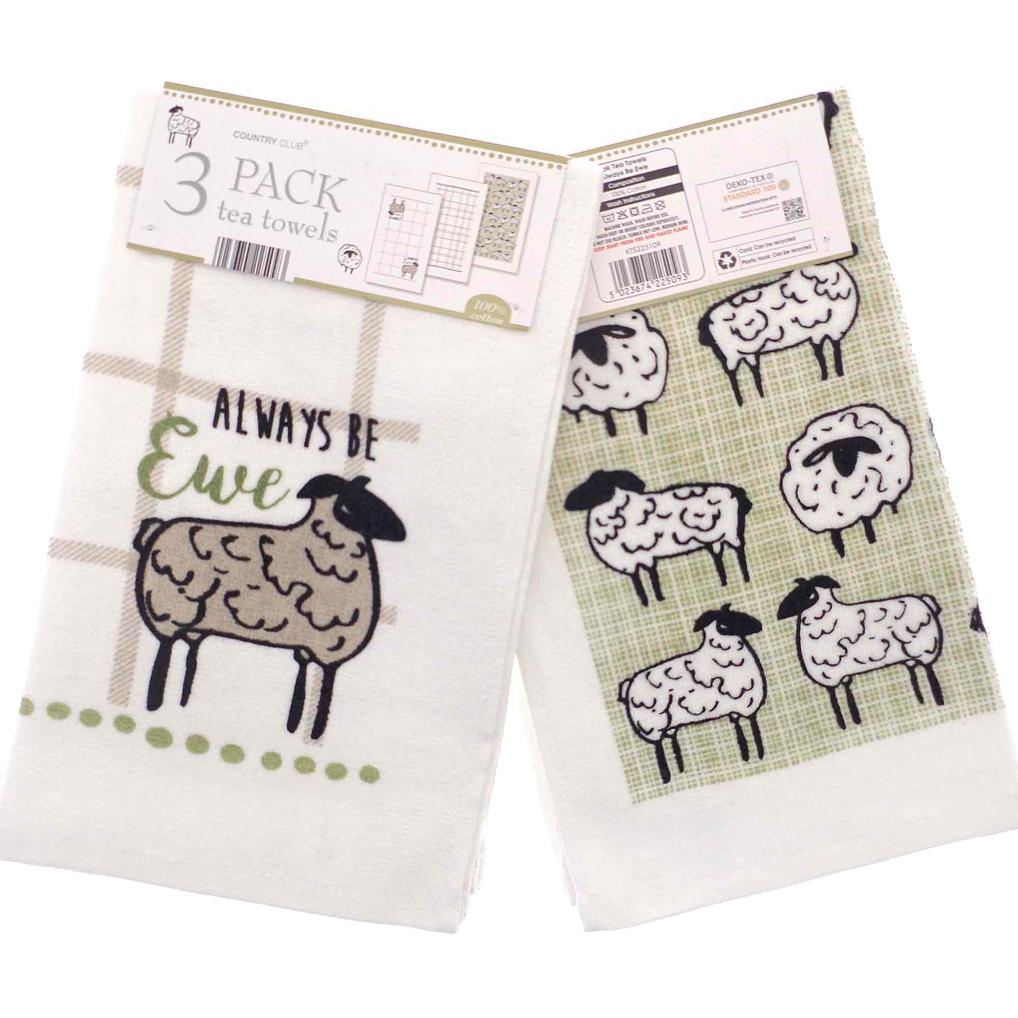 Ewe Tea Always Be Ewe Tea Towels (3 Pack) – Williamsons Factory Shop