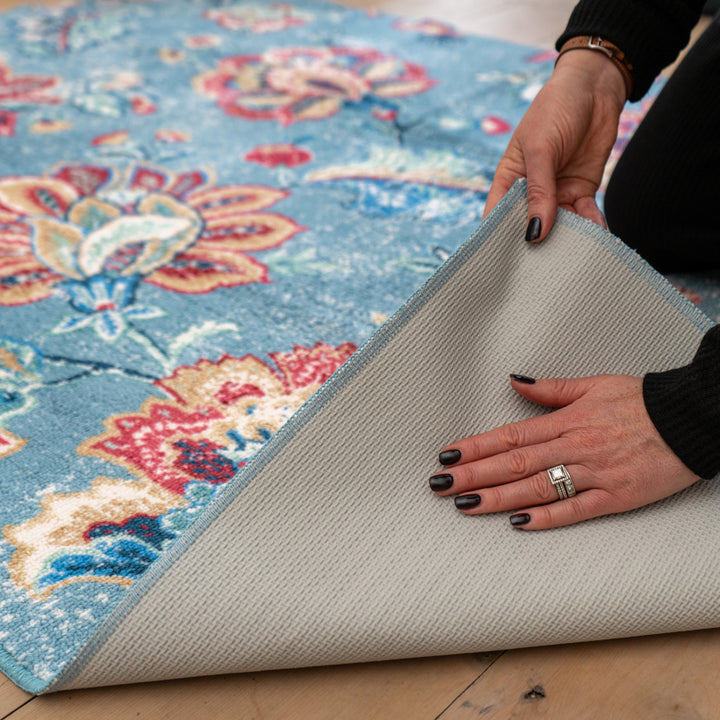 Dreams & Drapes Keats Washable Rug - Blue - Williamsons Factory Shop