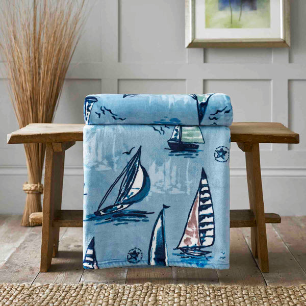 Lobster Creek Printed Throw - Channel - Williamsons Factory Shop