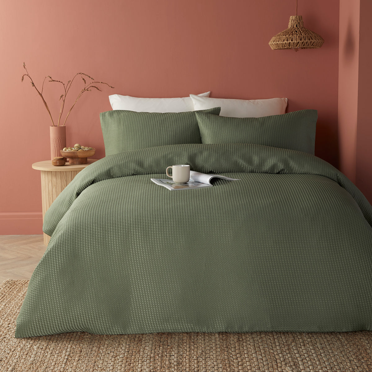 Serene Lindly Duvet Cover Set - Dark Green/New Green
