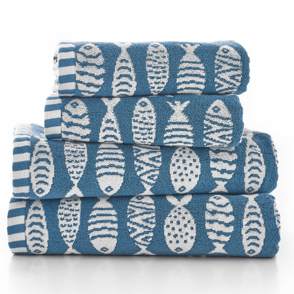 Lobster Creek Small Fish Towel - Blue