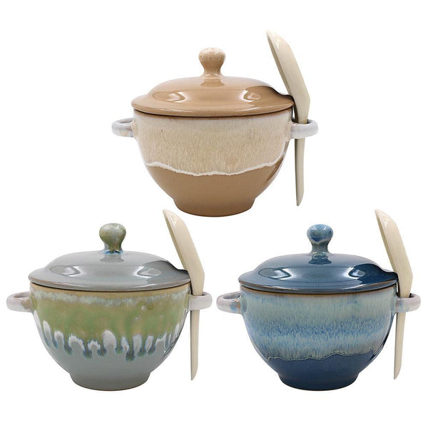 Reactive Glaze Soup Bowl & Spoon - Williamsons Factory Shop