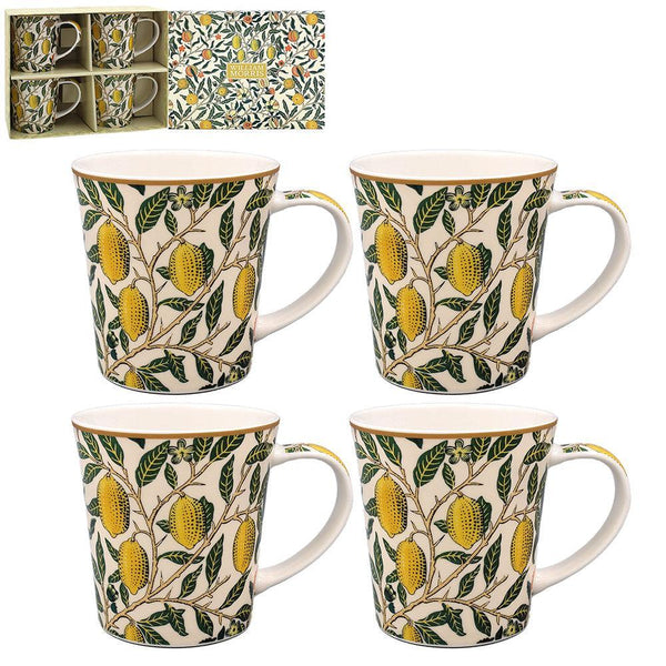 William Morris Fruits Set of 4 Mugs - Williamsons Factory Shop