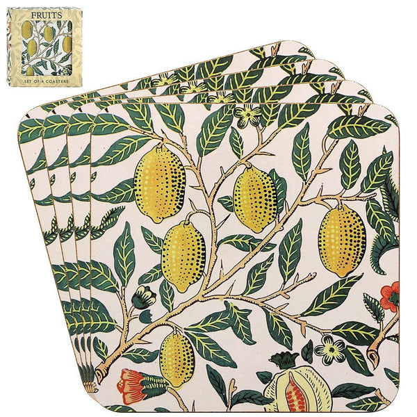 William Morris Fruits Set of 4 Coasters - Williamsons Factory Shop