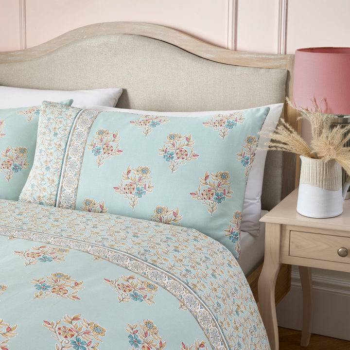 Dreams & Drapes Lorena Patchwork Duvet Cover Set - Duck Egg - Williamsons Factory Shop