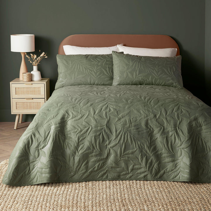 Serene Luana Bedspread - Dark Green - Williamsons Factory Shop