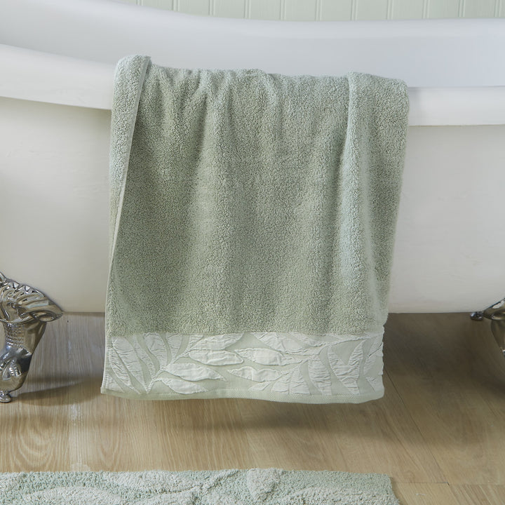 Dreams & Drapes Lacie Towel - Steel/Sage - Williamsons Factory Shop