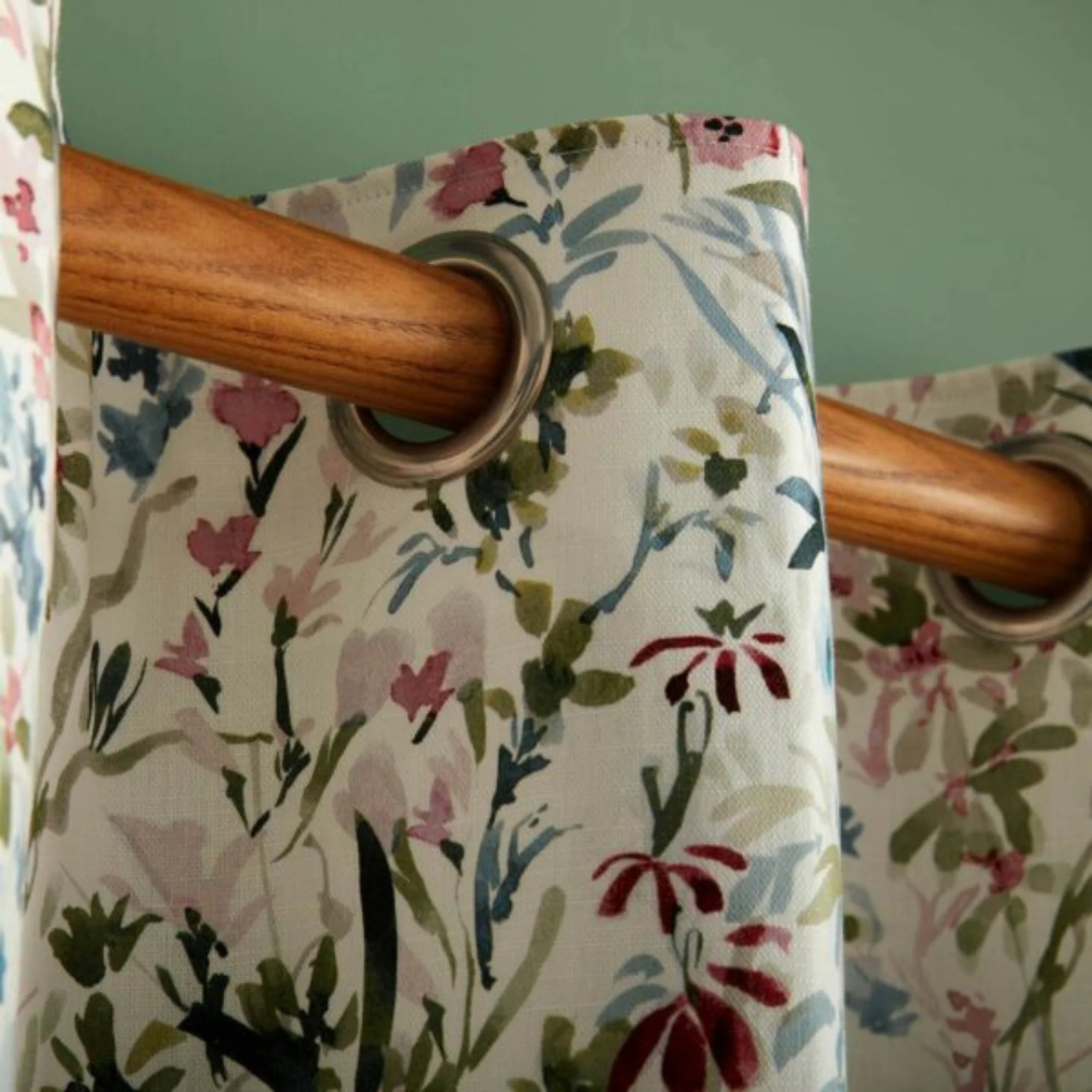 Laura Ashley Pointon Fields Eyelet Curtains - Multi
