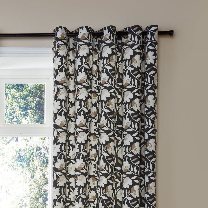 Fusion Luna Eyelet Curtains - Black - Williamsons Factory Shop