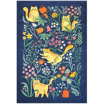 Marmalade Meadow Cotton Tea Towel - Navy
