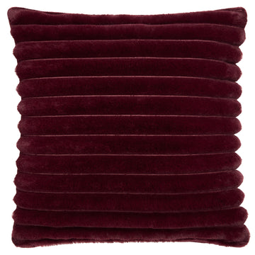 Appletree Hygge Morritz Faux Fur Cushion - Burgundy