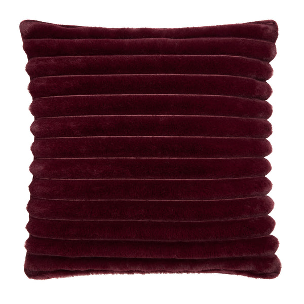 Appletree Hygge Morritz Faux Fur Cushion - Burgundy