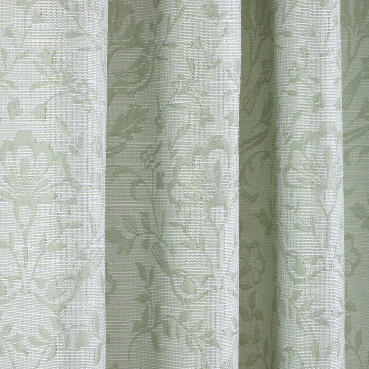 Curtina Marple Eyelet Curtains - Sage Green - Williamsons Factory Shop