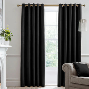 Laurence Llewelyn-Bowen Montrose Eyelet Curtains  - Black