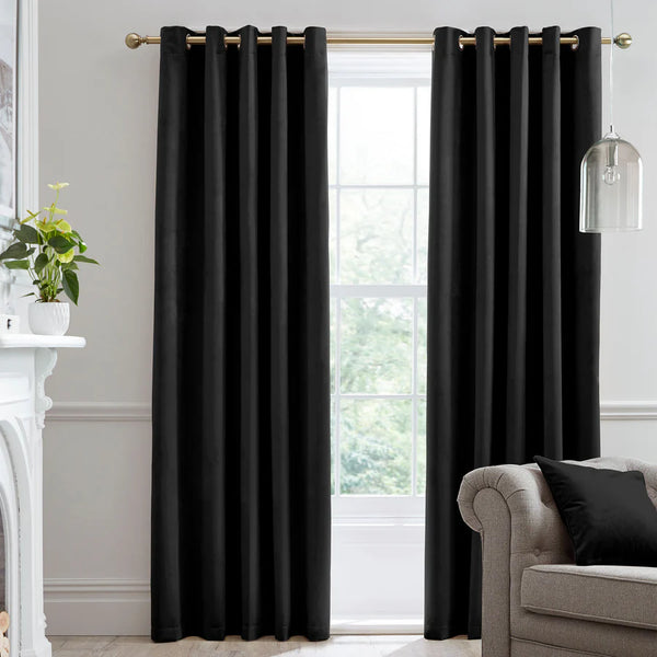 Laurence Llewelyn-Bowen Montrose Eyelet Curtains  - Black