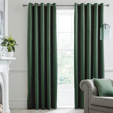 Laurence Llewelyn-Bowen Montrose Eyelet Curtains  - Bottle Green