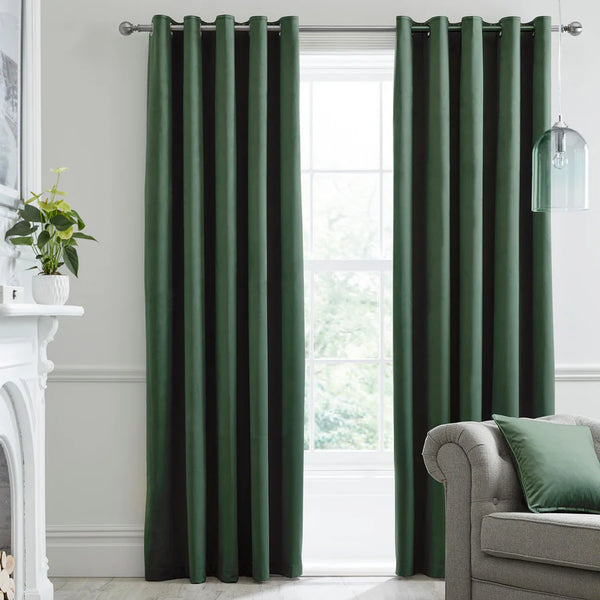 Laurence Llewelyn-Bowen Montrose Eyelet Curtains  - Bottle Green