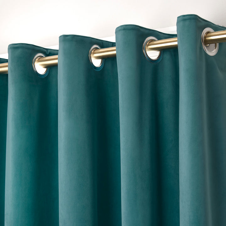 Laurence Llewelyn-Bowen Montrose Eyelet Curtains - Teal - Williamsons Factory Shop