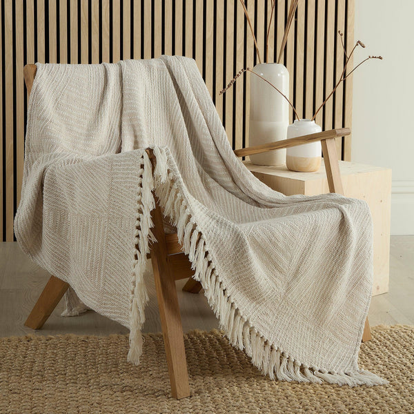 Appletree Myan Throw - Natural - Williamsons Factory Shop