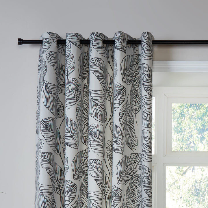 Fusion Matteo Eyelet Curtains - Black - Williamsons Factory Shop
