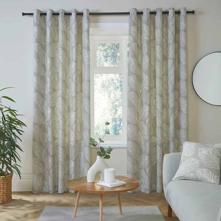 Fusion Matteo Eyelet Curtains - Natural - Williamsons Factory Shop