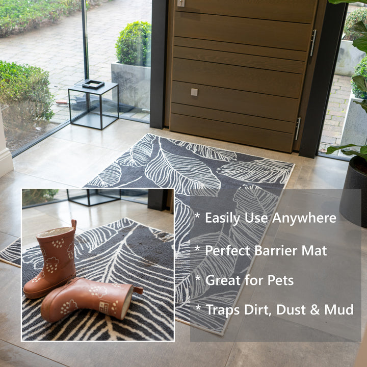 Fusion Matteo Washable Rug - Charcoal - Williamsons Factory Shop