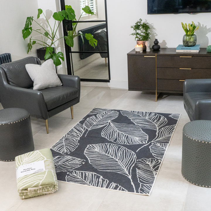 Fusion Matteo Washable Rug - Charcoal - Williamsons Factory Shop