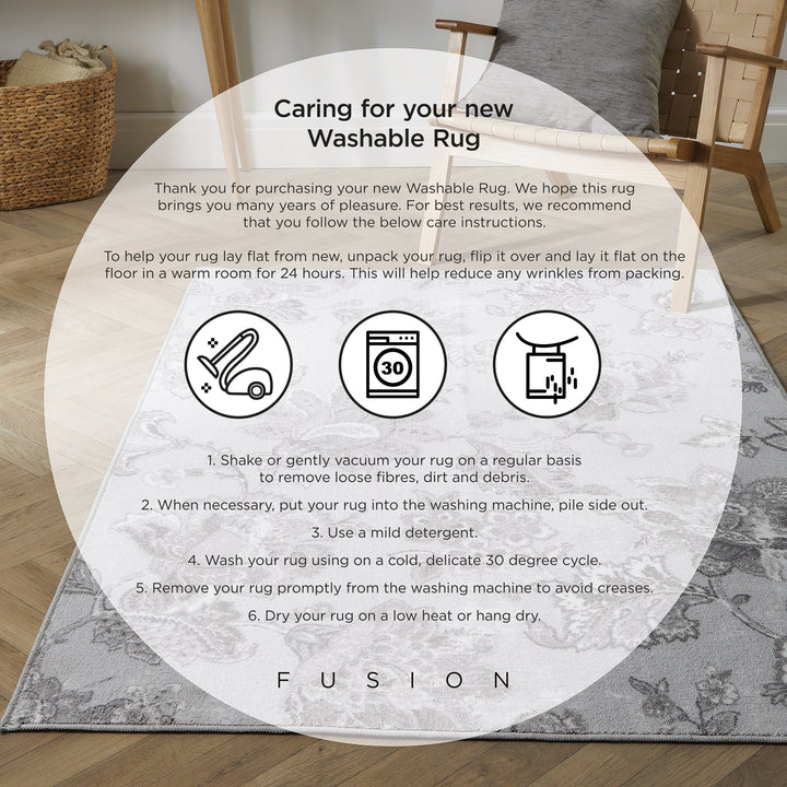 Fusion Matteo Washable Rug - Natural - Williamsons Factory Shop