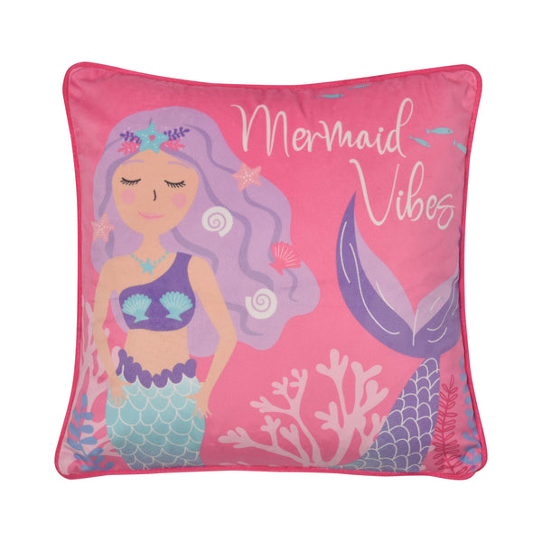 Bedlam Mermaid Vibes Cushion - Pink - Williamsons Factory Shop