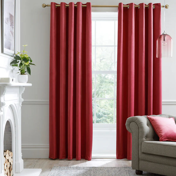 Laurence Llewelyn-Bowen Montrose Eyelet Curtains  - Claret