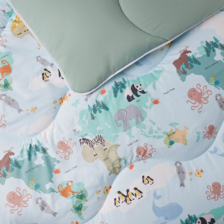 Night Lark Kids® Coverless Duvet Set - Animal Atlas - Williamsons Factory Shop