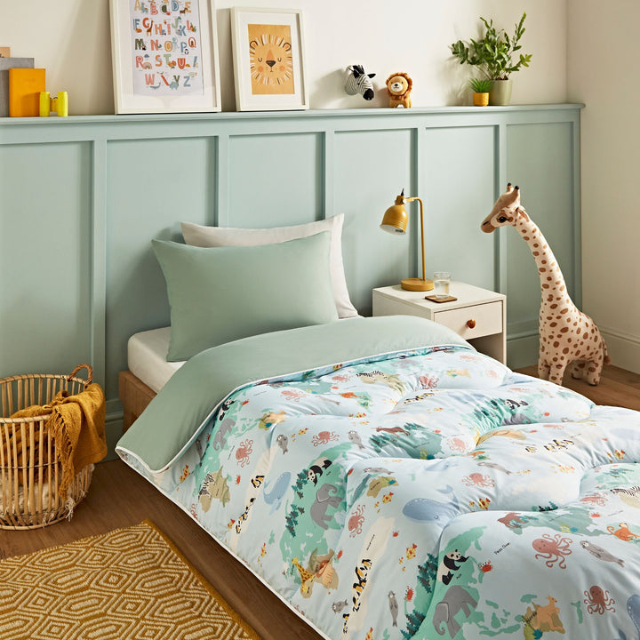 Night Lark Kids® Coverless Duvet Set - Animal Atlas - Williamsons Factory Shop