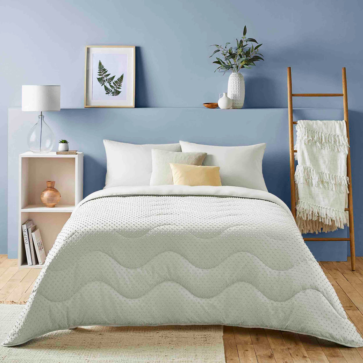Night Lark Tufted Dots Coverless Duvet - White - Williamsons Home