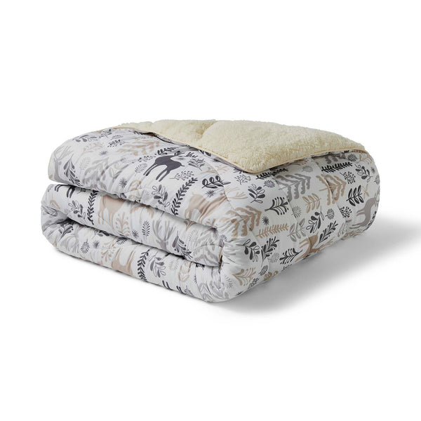 Night Lark® Cosy Sherpa Throw Scandi Winter - White - Williamsons Factory Shop