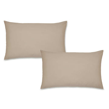 Paire de taies d’oreiller en percale facile à repasser - Naturel