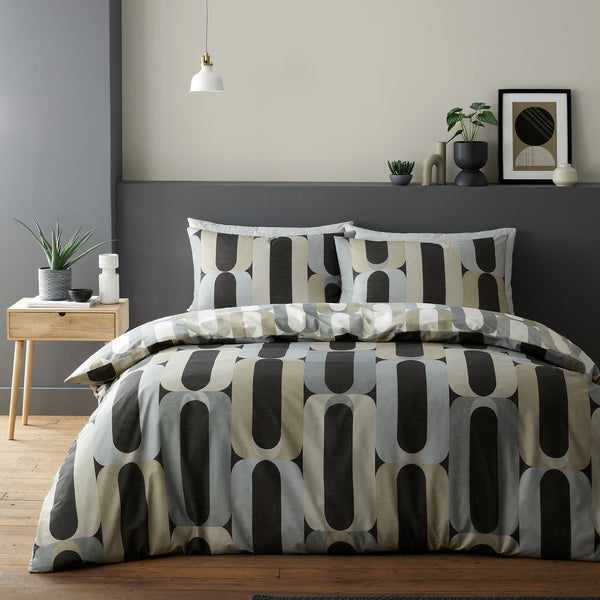 Fusion Orea Duvet Cover Set - Charcoal - Williamsons Factory Shop