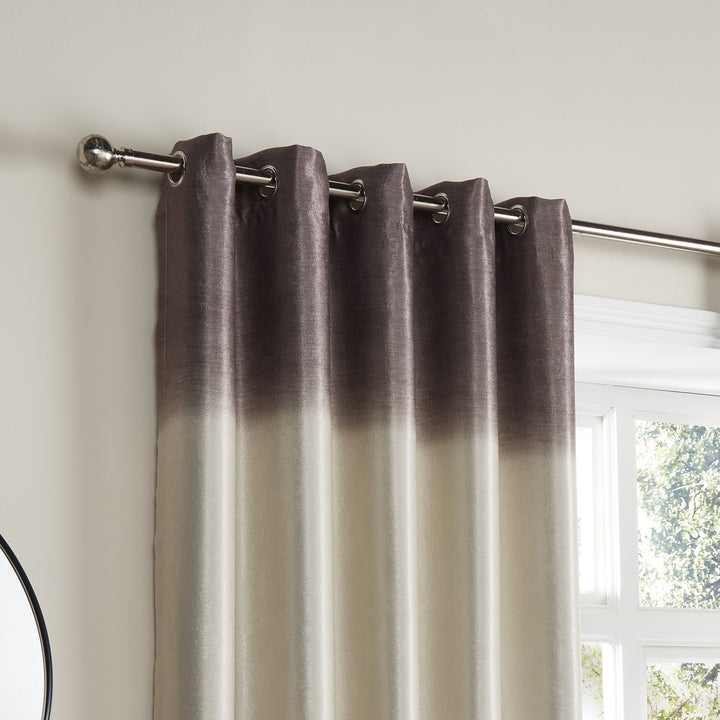Fusion Ombre Strata Eyelet Curtains - Chocolate - Williamsons Factory Shop