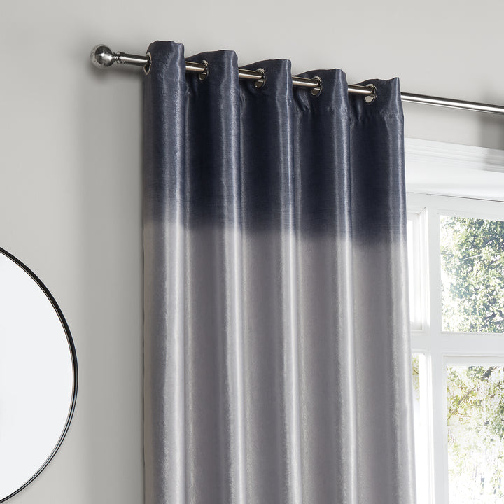 Fusion Ombre Strata Eyelet Curtains - Grey - Williamsons Factory Shop