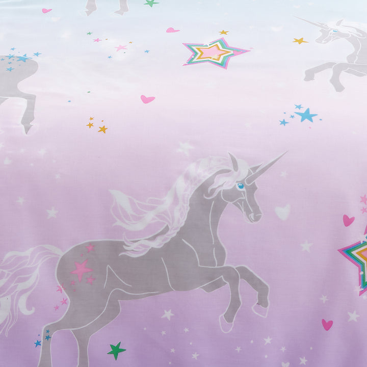 Bedlam Ombre Unicorn Duvet Cover Set - Lilac - Williamsons Factory Shop